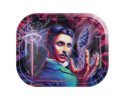 V Syndicate High Voltage Durable Metal Rolling Tray with Full-Color Print