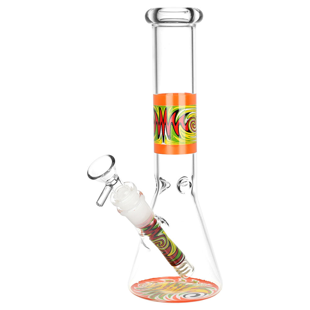 Vacillating Vibe Beaker Water Pipe - 9.75 inches - Red Wig Wag Design