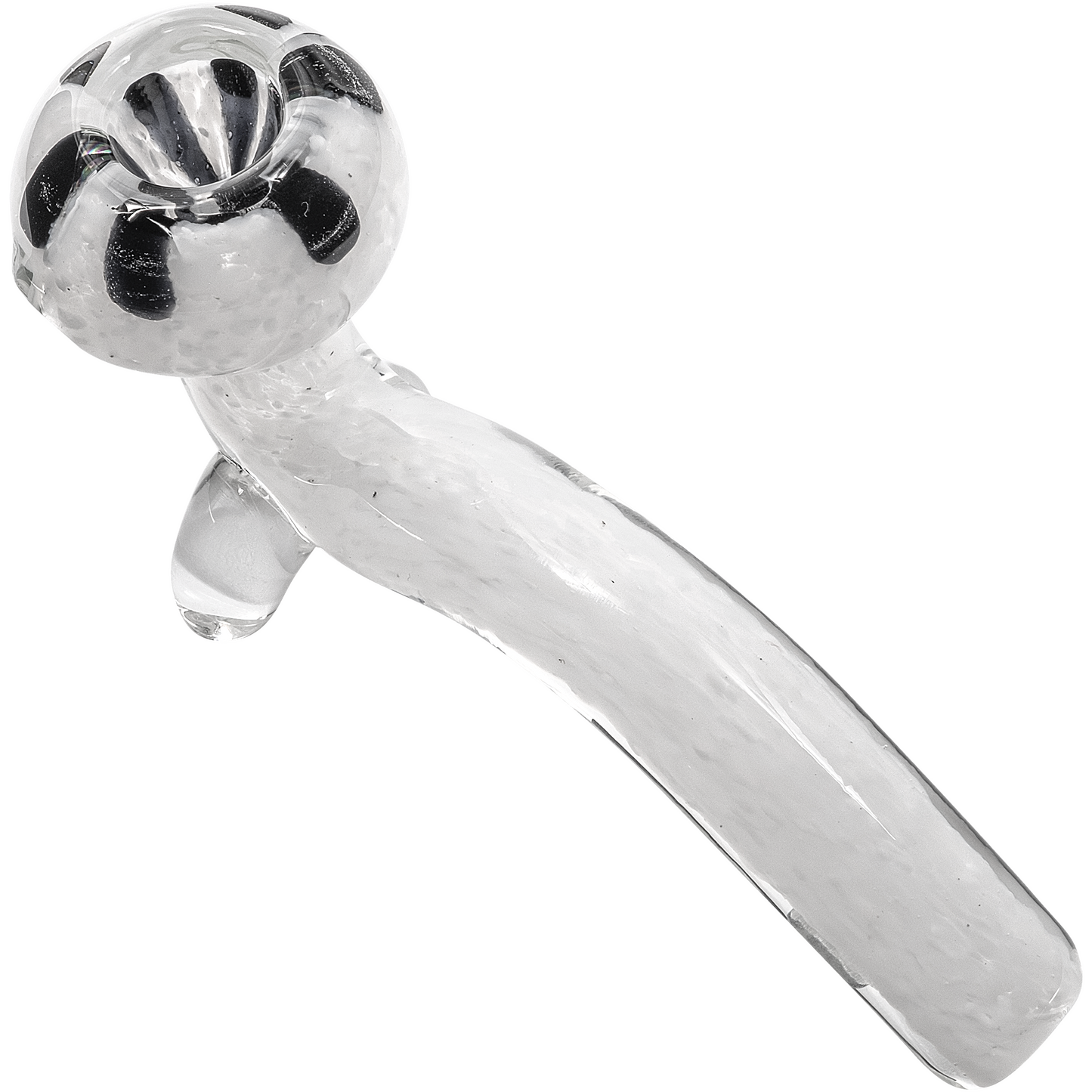 LA Pipes Elegant White & Black Daisy Fritted Sherlock Pipe