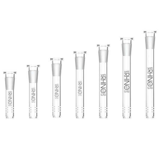 White Rhino Glass Downstems | 19/14mm | Asst Sizes | 49pc Display