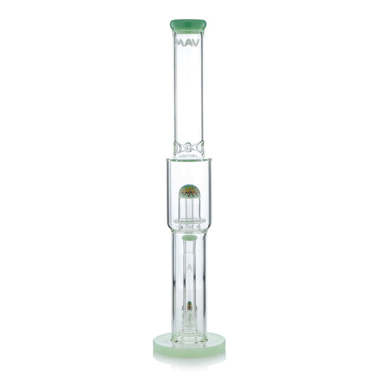 MAV Glass 18" Straight Tube with Double UFO Perc & Ice Pinch - Wig Wag Reversal