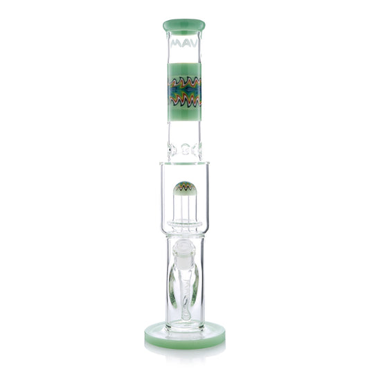MAV Glass 16" UFO Reversal Perc Straight Tube Bong with Ice Pinch