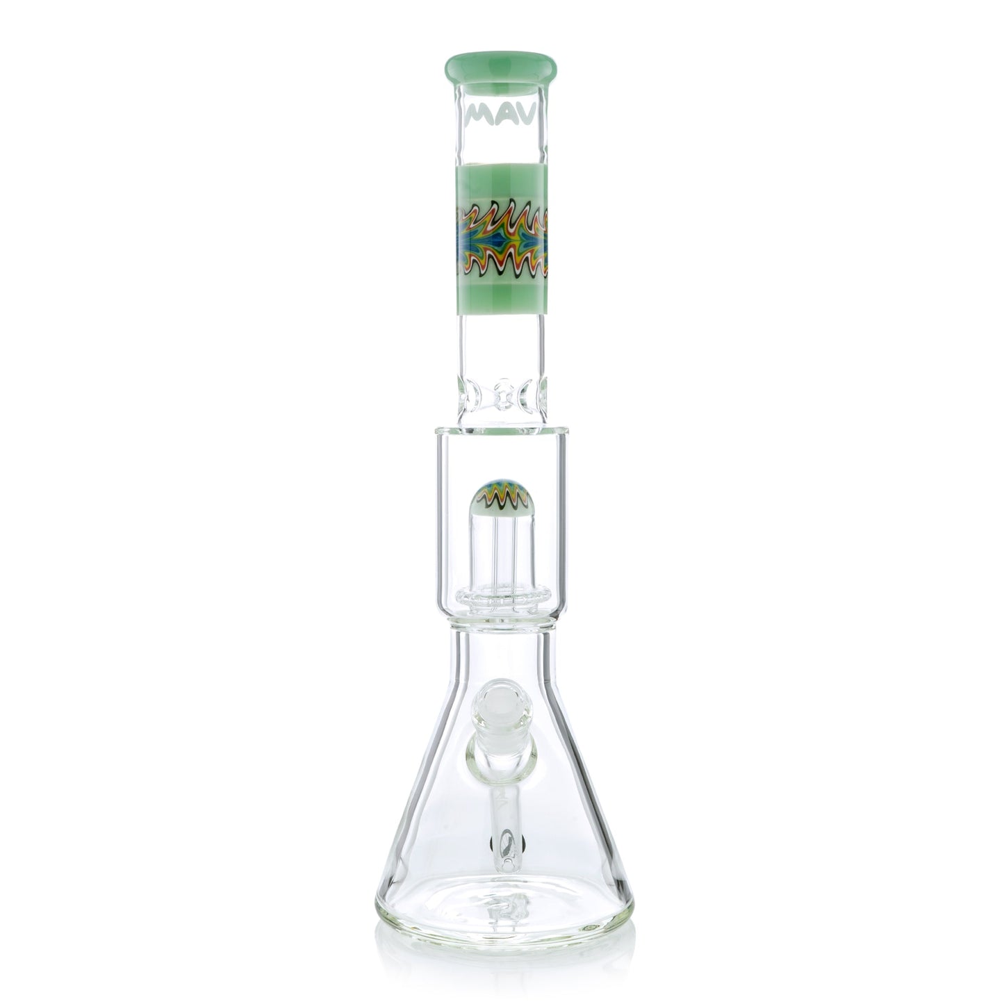 MAV Glass Wig Wag UFO Perc Wide Beaker w/ Ice Pinch & Splash Guard