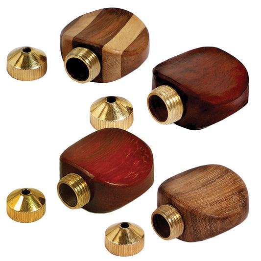 Wood Smoking Stone Chillum w/ Brass Chamber
