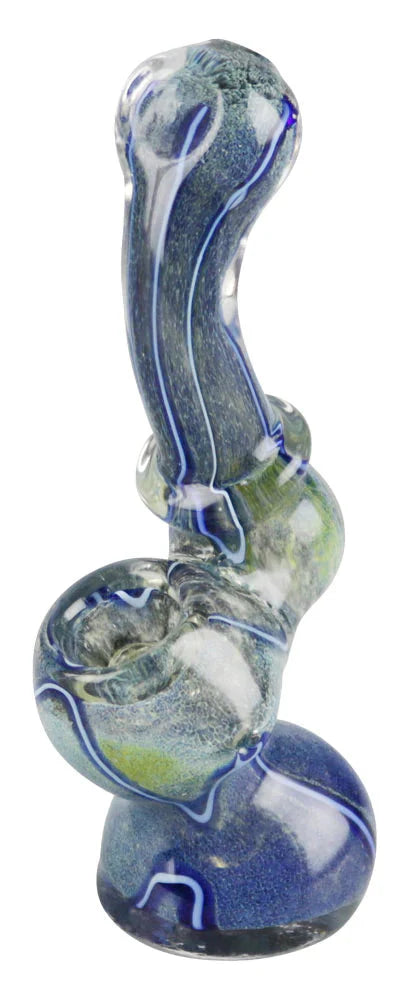 Worked Fritted Bubbler Hand Pipe - Boomer