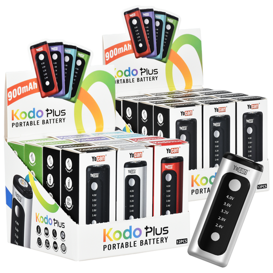 Yocan Kodo Plus Variable Voltage 510 Cart Vape Battery | 900mAh | 12ct Display